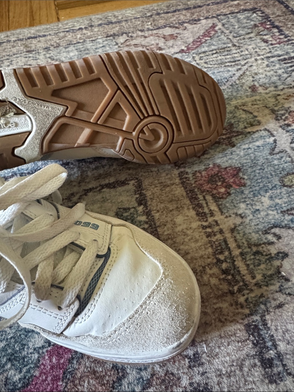 New Balance 550 White & Light Blue Sneaker - Picture 5 of 5